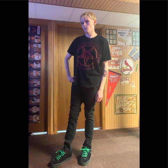 Men’s Black Rude Skinny Jeans - Picture 4 of 8